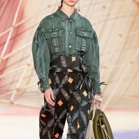 Ulla Johnson Atticus Denim Jacket Army Green F34 - Picture 12 of 12